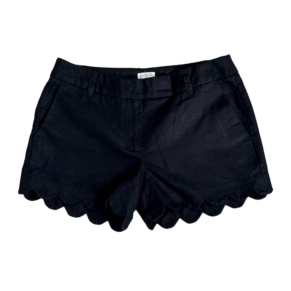 J.CREW Scallop Hem Linen/Cotton Blend Short